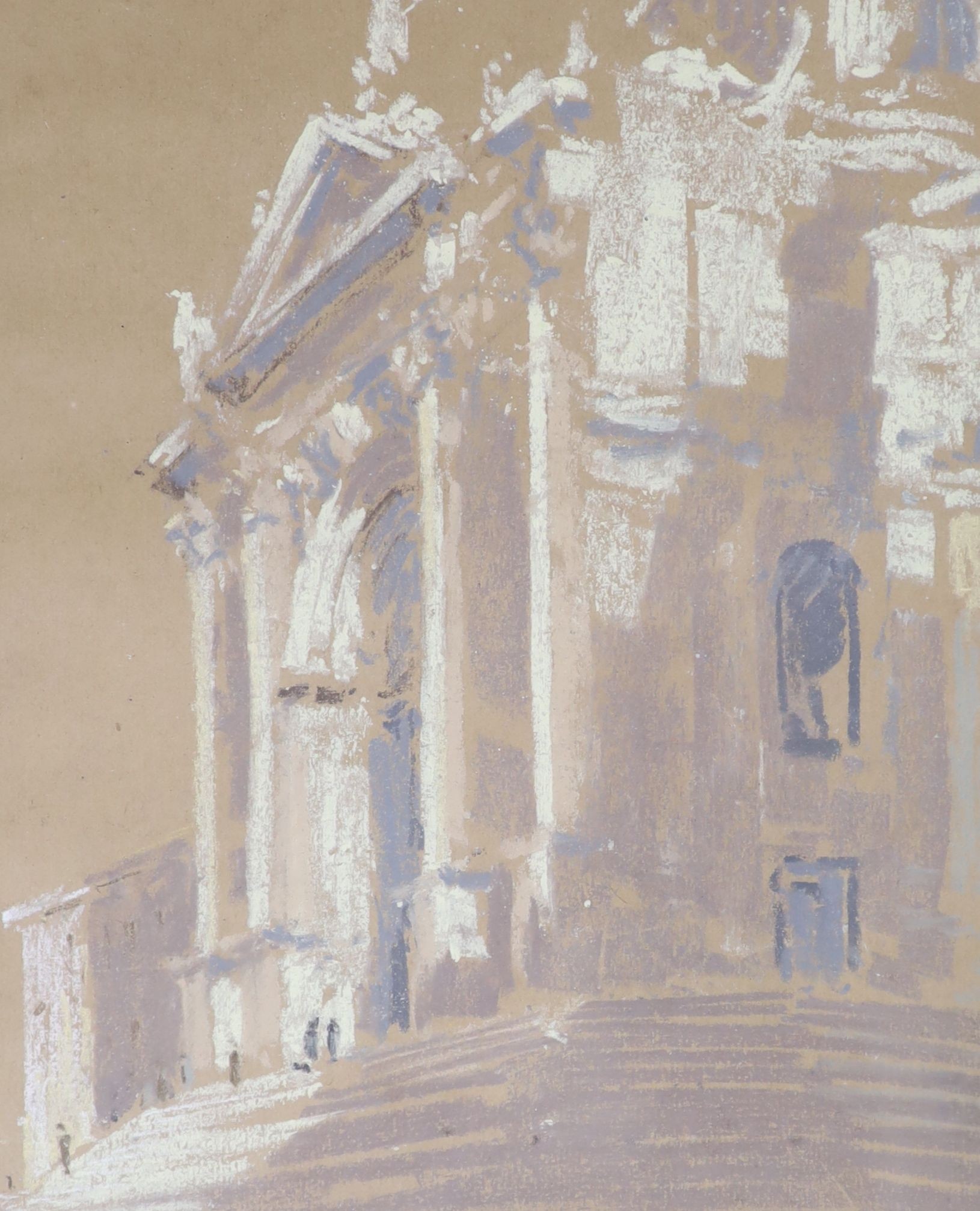 William Henry Somervell, watercolour, Landscape, dated 1917 and a pastel Santa Maria della Salute, 26 x 21cm